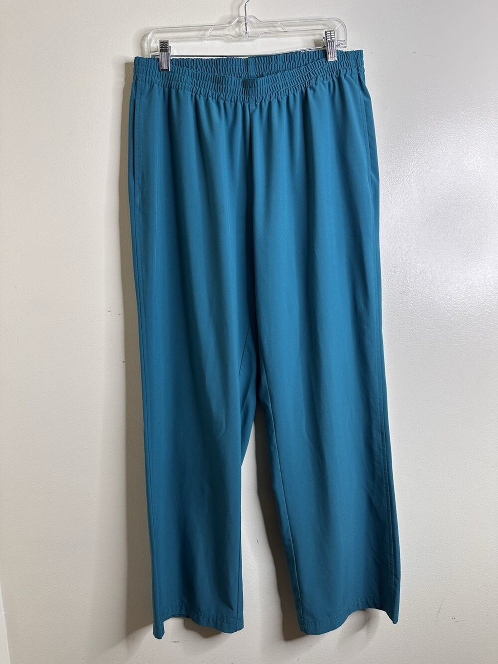 Additions By Chicos Size 2 Or US 12 Teal Blue Pull On Pants Pockets Lightweight